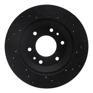 Buick Rainier Brake Rotor (1) - Front Left - R1 Concepts - Drilled & Slotted - Black - `02-`05